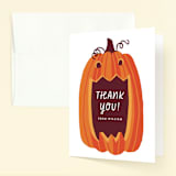 "Eat, Drink, and be Scary" - Children's Birthday Party Thank You Cards in Vanilla Spice by Rebecca Smith - Front