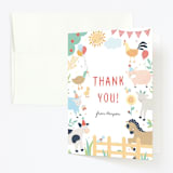"barnyard fun" - Children's Birthday Party Thank You Cards in Barn by peetie design - Front