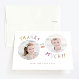 "Double the fun" - Children's Birthday Party Thank You Cards in Sherbet by Creo Study - Front