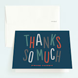 "Bounce on Over" - Children's Birthday Party Thank You Cards in Navy by Lori James - Front