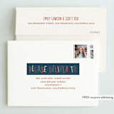 "Bounce on Over" - Children's Birthday Party Thank You Cards in Navy by Lori James - FREE Recipient Addressing