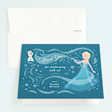 "Disney Frozen Snow Sparkles" - Children's Birthday Party Thank You Cards in Frosty by curiouszhi - Front