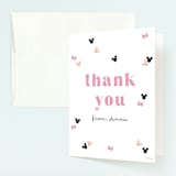 "Disney's Minnie Mouse Confetti" - Children's Birthday Party Thank You Cards in Peony by Annie Holmquist - Front