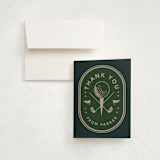 "Par-Tee" - Children's Birthday Party Thank You Cards in Evergreen by Susan Zinader - Front