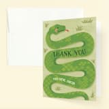 "Slithering Snake" - Children's Birthday Party Thank You Cards in Grass by Jessica Ogden - Front