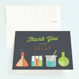 "Mad Scientist" - Children's Birthday Party Thank You Cards in Cobblestone by Bethany Anderson - Front