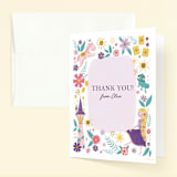 "Disney's Tangled Floral Birthday Invite" - Children's Birthday Party Thank You Cards in Lilac by Katherine Dietz - Front