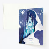 "Elsa's Ice Castle from Disney's Frozen" - Children's Birthday Party Thank You Cards in Majestic by Becky Nimoy - Front