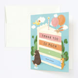 "Cake Party" - Children's Birthday Party Thank You Cards in Sky by Shannon Chen of Four Wet Feet Studio - Front