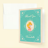 "Princess Tea" - Children's Birthday Party Thank You Cards in Turquoise by Lori Wemple - Front