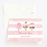 "Sweet Treats" - Children's Birthday Party Thank You Cards in Bubblegum by Shirley Lin Schneider - Front
