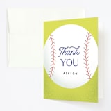 "baseball" - Children's Birthday Party Thank You Cards in Grass by Becky Nimoy - Front