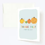 "Pumpkin Party" - Children's Birthday Party Thank You Cards in Sky by Michelle Shanaman - Front