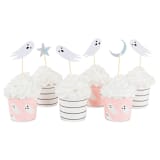 "Spooked Cupcake Decorating Set" - Party Baking Cups in pink by Jollity and Co