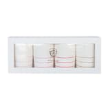 "Frenchie Stripes Baking Cups - Warm Palette" - Party Baking Cups in red by Jollity and Co