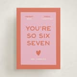 "SixSeven" - Classroom Valentines in Peach by Ani Somi - Front