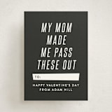 "Mom Made Me" - Classroom Valentines in Slate by Amy Payne - Front