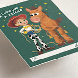 "Jessie and Bullseye Best Friends Toy Story 2" - Classroom Valentines in Forest by Becky Nimoy - Detail