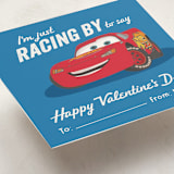"Pixar's Race Car Wish" - Classroom Valentines in Pond by Creo Study - Detail