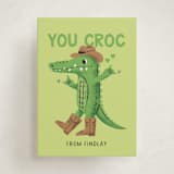 "You Croc" - Classroom Valentines in Lime by mo kelley - Front