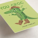 "You Croc" - Classroom Valentines in Lime by mo kelley - Detail