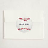 "Painted Baseball" - Classroom Valentines in Slate by Holly Whitcomb - Matching Custom Sticker