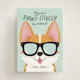 "Pawsitively Awesome" - Classroom Valentines in Seafoam by Randi Cirelli - Front