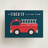 "Fired Up" - Classroom Valentines in Navy by Kacey Kendrick Wagner - Front