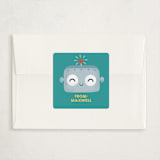 "There's Robot-y Like You!" - Classroom Valentines in Machine Marine by tinaleeart - Matching Custom Sticker