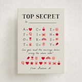 "Top Secret" - Classroom Valentines in Licorice by Orasie - Front