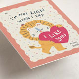"Not Lion, I Like You" - Classroom Valentines in Flamingo by Simplelooklet - Detail