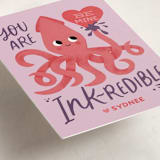 "Sweet Squid" - Classroom Valentines in Lilac by Jessie Steury - Detail