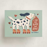 "Roller Skating Dog" - Classroom Valentines in Seafoam by Rachel Mattern - Front