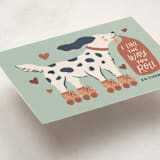 "Roller Skating Dog" - Classroom Valentines in Seafoam by Rachel Mattern - Detail