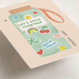 "lets stick together" - Classroom Valentines in Wasabi by Creo Study - Detail