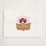 "wheelie truck" - Classroom Valentines in Berry by Kanika Mathur - Matching Custom Sticker
