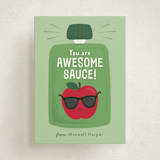 "Awesome Applesauce" - Classroom Valentines in Granny Smith by Kacey Kendrick Wagner - Front