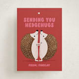 "Sending Hedgehugs" - Classroom Valentines in Cherry by mo kelley - Front
