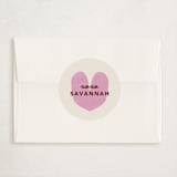 "folksy paper hearts" - Classroom Valentines in Cranberry by Carrie Moradi - Matching Custom Sticker