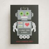 "LoveBot 3000" - Classroom Valentines in Electric Lime by Kacey Kendrick Wagner - Front
