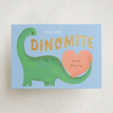 "Dinomite" - Classroom Valentines in Powder Blue by Itsy Belle Studio - Front