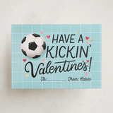 "Have a Kickin' Valentines" - Classroom Valentines in Powder Blue by Meagan Griffin - Front