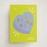 "Kind Heart" - Classroom Valentines in Chartreuse by Marabou Design - Front