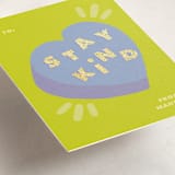 "Kind Heart" - Classroom Valentines in Chartreuse by Marabou Design - Detail