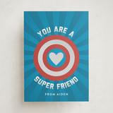 "Super Friend" - Classroom Valentines in Aquarium by Shari Margolin - Front