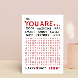 "Wonderful Words" - Classroom and Mailable Valentines in Apple by Jessie Steury - Front