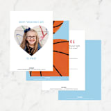 "Basketball" - Classroom and Mailable Valentines in Skyblue by Erin L. Wilson - Back of Card