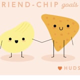 "Friend-chip" - Classroom and Mailable Valentines in Grapefruit by Hudson meet Rose - Close-Up