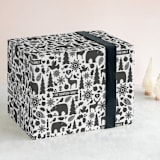"Wintery Mix" - Personalized Wrapping Paper in Midnight by Jessie Steury - Front