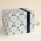 "DAD" - Personalized Wrapping Paper in Sky by Lauren Chism - Front